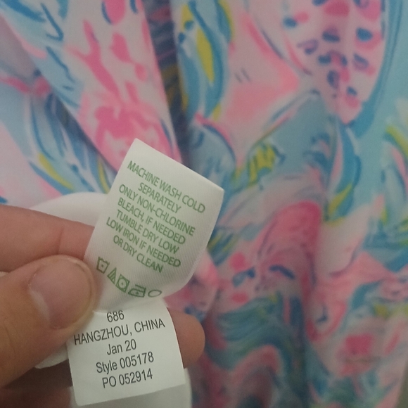 Lilly Pulitzer Maxi Dress Size 8 Taylee Blue Ibiza Gimme the Juice Blue/Pink - Picture 16 of 16